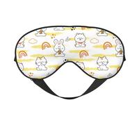 Eye Sleep Mask for Women Men - Cartoon Cute Rabbit Tiger Adjustable Buckle Travel Eye Masks for Sleep Mask Blackout, Soft Sleeping Mask for Women Men, Funny Blindfolds for Party Games