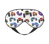 Eye Sleep Mask for Women Men - Cartoon Monster Trucks1 Adjustable Buckle Travel Eye Masks for Sleep Mask Blackout, Soft Sleeping Mask for Women Men, Funny Blindfolds for Party Games