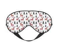 Eye Sleep Mask for Women Men - Christmas Deer Forest Print Adjustable Buckle Travel Eye Masks for Sleep Mask Blackout, Comfy Sleeping Mask for Women Men, Funny Blindfolds for Party Games
