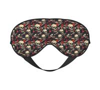 Eye Sleep Mask for Women Men - Classic Skull Records Print Adjustable Buckle Travel Eye Masks for Sleep Mask Blackout, Comfy Sleeping Mask for Women Men, Funny Blindfolds for Party Games