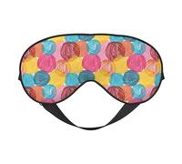 Eye Sleep Mask for Women Men - Colorful Wool Balls Adjustable Soft Buckle Travel Eye Masks for Sleep Mask Blackout, Sleeping Mask for Women Men, Funny Blindfolds for Party Games