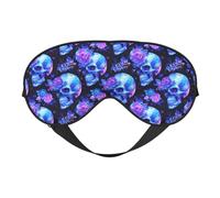 Eye Sleep Mask for Women Men - Cool Crystal Skull Flower Adjustable Soft Buckle Travel Eye Masks for Sleep Mask Blackout, Sleeping Mask for Women Men, Funny Blindfolds for Party Games