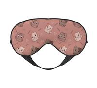 Eye Sleep Mask for Women Men - Cute Cartoon Q Version Cat Adjustable Buckle Travel Eye Masks for Sleep Mask Blackout, Soft Sleeping Mask for Women Men, Funny Blindfolds for Party Games