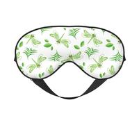 Eye Sleep Mask for Women Men - Cute Dragonfly Green Adjustable Buckle Travel Eye Masks for Sleep Mask Blackout, Soft Sleeping Mask for Women Men, Funny Blindfolds for Party Games