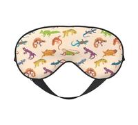 Eye Sleep Mask for Women Men - Cute Lizard Chameleon Gecko Adjustable Buckle Travel Eye Masks for Sleep Mask Blackout, Soft Sleeping Mask for Women Men, Funny Blindfolds for Party Games