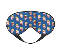Eye Sleep Mask for Women Men - Cute Popcorn Blue Adjustable Buckle Travel Eye Masks for Sleep Mask Blackout, Soft Sleeping Mask for Women Men, Funny Blindfolds for Party Games