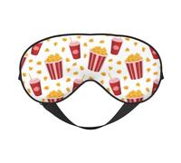 Eye Sleep Mask for Women Men - Cute Popcorn Drink Adjustable Buckle Travel Eye Masks for Sleep Mask Blackout, Soft Sleeping Mask for Women Men, Funny Blindfolds for Party Games