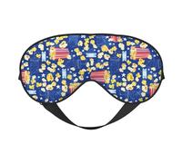 Eye Sleep Mask for Women Men - Cute Popcorn No.1001 Adjustable Buckle Travel Eye Masks for Sleep Mask Blackout, Soft Sleeping Mask for Women Men, Funny Blindfolds for Party Games
