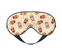 Eye Sleep Mask for Women Men - Cute Popcorn Red Adjustable Buckle Travel Eye Masks for Sleep Mask Blackout, Soft Sleeping Mask for Women Men, Funny Blindfolds for Party Games