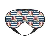 Eye Sleep Mask for Women Men - Cute Popcorn Stripe Adjustable Buckle Travel Eye Masks for Sleep Mask Blackout, Soft Sleeping Mask for Women Men, Funny Blindfolds for Party Games