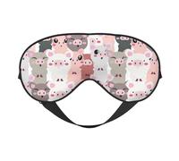 Eye Sleep Mask for Women Men - Cute Q Version Cartoon Pig Adjustable Buckle Travel Eye Masks for Sleep Mask Blackout, Soft Sleeping Mask for Women Men, Funny Blindfolds for Party Games