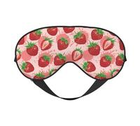 Eye Sleep Mask for Women Men - Cute Strawberry Juice Adjustable Buckle Travel Eye Masks for Sleep Mask Blackout, Soft Sleeping Mask for Women Men, Funny Blindfolds for Party Games
