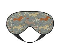 Eye Sleep Mask for Women Men - Dachshund Dog Puppy Bird Adjustable Buckle Travel Eye Masks for Sleep Mask Blackout, Soft Sleeping Mask for Women Men, Funny Blindfolds for Party Games