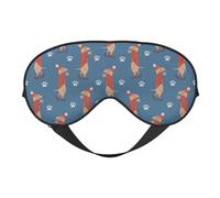 Eye Sleep Mask for Women Men - Dachshund Dog Puppy Ice Skating Adjustable Buckle Travel Eye Masks for Sleep Mask Blackout, Soft Sleeping Mask for Women Men, Funny Blindfolds for Party Games