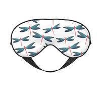 Eye Sleep Mask for Women Men - Dark Green Dragonfly Adjustable Buckle Travel Eye Masks for Sleep Mask Blackout, Soft Sleeping Mask for Women Men, Funny Blindfolds for Party Games