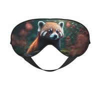 Eye Sleep Mask for Women Men - Forest Plant Raccoon Adjustable Buckle Travel Eye Masks for Sleep Mask Blackout, Soft Sleeping Mask for Women Men, Funny Blindfolds for Party Games