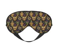 Eye Sleep Mask for Women Men - Golden Masquerade Pattern Print Adjustable Buckle Travel Eye Masks for Sleep Mask Blackout, Comfy Sleeping Mask for Women Men, Funny Blindfolds for Party Games
