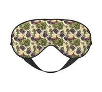 Eye Sleep Mask for Women Men - Grape and Cheese Print Adjustable Buckle Travel Eye Masks for Sleep Mask Blackout, Comfy Sleeping Mask for Women Men, Funny Blindfolds for Party Games