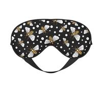 Eye Sleep Mask for Women Men - Honey Bees at Night Adjustable Buckle Travel Eye Masks for Sleep Mask Blackout, Soft Sleeping Mask for Women Men, Funny Blindfolds for Party Games