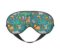 Eye Sleep Mask for Women Men - Jungle Animals Colorful Adjustable Soft Buckle Travel Eye Masks for Sleep Mask Blackout, Sleeping Mask for Women Men, Funny Blindfolds for Party Games