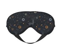 Eye Sleep Mask for Women Men - Milky Way Sun Constellation Deer Adjustable Buckle Travel Eye Masks for Sleep Mask Blackout, Soft Sleeping Mask for Women Men, Funny Blindfolds for Party Games