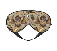 Eye Sleep Mask for Women Men - Moon Mushroom Owl Flowers Adjustable Buckle Travel Eye Masks for Sleep Mask Blackout, Soft Sleeping Mask for Women Men, Funny Blindfolds for Party Games