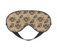 Eye Sleep Mask for Women Men - Moon Stars Owls Adjustable Soft Buckle Travel Eye Masks for Sleep Mask Blackout, Sleeping Mask for Women Men, Funny Blindfolds for Party Games