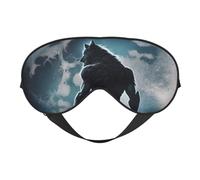 Eye Sleep Mask for Women Men - Moon Wolf Warrior Adjustable Soft Buckle Travel Eye Masks for Sleep Mask Blackout, Sleeping Mask for Women Men, Funny Blindfolds for Party Games