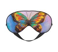 Eye Sleep Mask for Women Men - Oil Painting Beautiful Butterfly Adjustable Buckle Travel Eye Masks for Sleep Mask Blackout, Soft Sleeping Mask for Women Men, Funny Blindfolds for Party Games