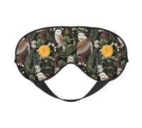 Eye Sleep Mask for Women Men - Owl Moon Flowers Adjustable Buckle Travel Eye Masks for Sleep Mask Blackout, Soft Sleeping Mask for Women Men, Funny Blindfolds for Party Games