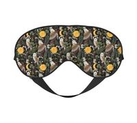 Eye Sleep Mask for Women Men - Owl Moon Flowers Adjustable Soft Buckle Travel Eye Masks for Sleep Mask Blackout, Sleeping Mask for Women Men, Funny Blindfolds for Party Games