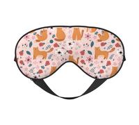 Eye Sleep Mask for Women Men - Pink Cute Raccoon Cat Flowers Adjustable Buckle Travel Eye Masks for Sleep Mask Blackout, Soft Sleeping Mask for Women Men, Funny Blindfolds for Party Games