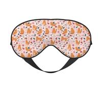 Eye Sleep Mask for Women Men - Pink Cute Raccoon Cat Flowers Adjustable Soft Buckle Travel Eye Masks for Sleep Mask Blackout, Sleeping Mask for Women Men, Funny Blindfolds for Party Games