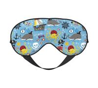 Eye Sleep Mask for Women Men - Pirate Marine Animals Adjustable Soft Buckle Travel Eye Masks for Sleep Mask Blackout, Sleeping Mask for Women Men, Funny Blindfolds for Party Games