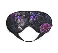 Eye Sleep Mask for Women Men - Purple-Eyed Floral Leopard Adjustable Buckle Travel Eye Masks for Sleep Mask Blackout, Soft Sleeping Mask for Women Men, Funny Blindfolds for Party Games