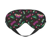 Eye Sleep Mask for Women Men - Purple Green Dragonfly Butterfly Adjustable Buckle Travel Eye Masks for Sleep Mask Blackout, Soft Sleeping Mask for Women Men, Funny Blindfolds for Party Games