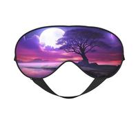 Eye Sleep Mask for Women Men - Purple Moon Night Sky Tree Adjustable Buckle Travel Eye Masks for Sleep Mask Blackout, Soft Sleeping Mask for Women Men, Funny Blindfolds for Party Games