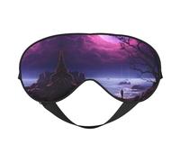Eye Sleep Mask for Women Men - Purple Moon Tree Night Sky Adjustable Soft Buckle Travel Eye Masks for Sleep Mask Blackout, Sleeping Mask for Women Men, Funny Blindfolds for Party Games