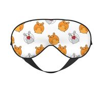 Eye Sleep Mask for Women Men - Q Version of Cute Hamster Love Adjustable Buckle Travel Eye Masks for Sleep Mask Blackout, Soft Sleeping Mask for Women Men, Funny Blindfolds for Party Games