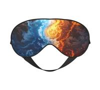 Eye Sleep Mask for Women Men - Red and Blue Flame Waves Adjustable Buckle Travel Eye Masks for Sleep Mask Blackout, Soft Sleeping Mask for Women Men, Funny Blindfolds for Party Games
