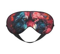 Eye Sleep Mask for Women Men - Red Flame Wolf Head Adjustable Buckle Travel Eye Masks for Sleep Mask Blackout, Soft Sleeping Mask for Women Men, Funny Blindfolds for Party Games