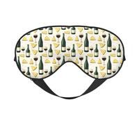 Eye Sleep Mask for Women Men - Red Wine Cheese Print Adjustable Buckle Travel Eye Masks for Sleep Mask Blackout, Comfy Sleeping Mask for Women Men, Funny Blindfolds for Party Games