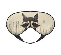 Eye Sleep Mask for Women Men - Retro Raccoon Graphic Print Adjustable Soft Buckle Travel Eye Masks for Sleep Mask Blackout, Sleeping Mask for Women Men, Funny Blindfolds for Party Games