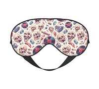 Eye Sleep Mask for Women Men - Rock Skull Record Retro Adjustable Buckle Travel Eye Masks for Sleep Mask Blackout, Soft Sleeping Mask for Women Men, Funny Blindfolds for Party Games