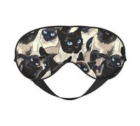 Eye Sleep Mask for Women Men - Siamese Cat Blue Eyes Pattern Adjustable Soft Buckle Travel Eye Masks for Sleep Mask Blackout, Sleeping Mask for Women Men, Funny Blindfolds for Party Games