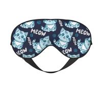 Eye Sleep Mask for Women Men - Sketch Cartoon Cat Paw Blue Adjustable Buckle Travel Eye Masks for Sleep Mask Blackout, Soft Sleeping Mask for Women Men, Funny Blindfolds for Party Games