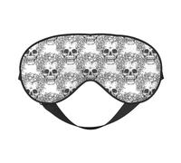 Eye Sleep Mask for Women Men - Skull Print Q Adjustable Buckle Travel Eye Masks for Sleep Mask Blackout, Soft Sleeping Mask for Women Men, Funny Blindfolds for Party Games