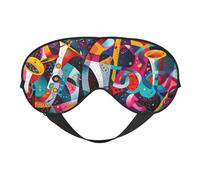 Eye Sleep Mask for Women Men - Soft Eye Mask for Sleeping with Adjustable Strap, Abstract Jazz Instrumental Sleeping Mask Blackout for Outdoor, Car, Airplane, Home, Hotel, Office