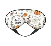 Eye Sleep Mask for Women Men - Soft Eye Mask for Sleeping with Adjustable Strap, Autumn Pumpkins Leaves Wreath Sleeping Mask Blackout for Outdoor, Car, Airplane, Home, Hotel, Office