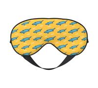 Eye Sleep Mask for Women Men - Soft Eye Mask for Sleeping with Adjustable Strap, Cartoon Cute Crocodile Yellow Sleeping Mask Blackout for Outdoor, Car, Airplane, Home, Hotel, Office